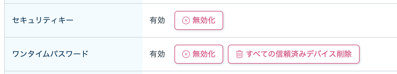 個別のユーザ設定画面の操作