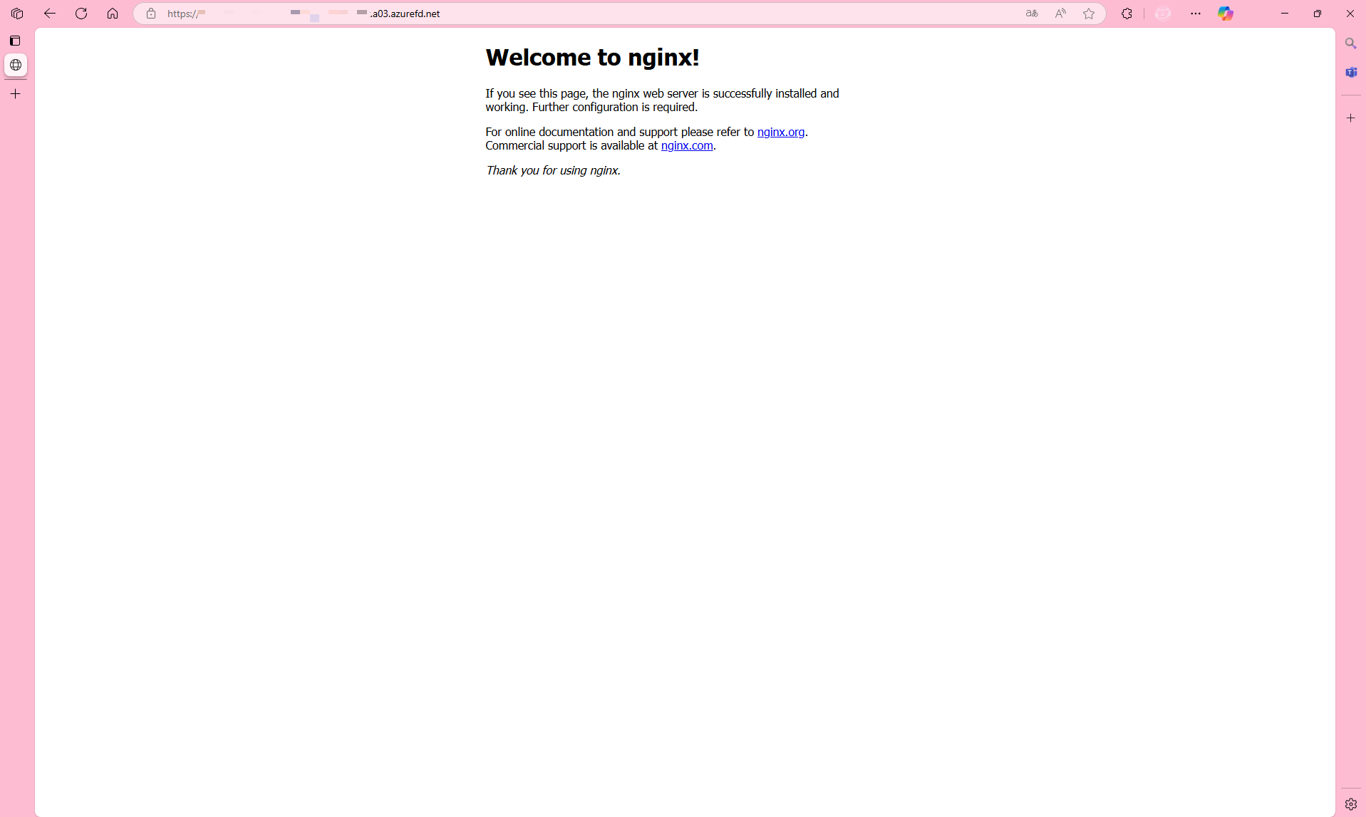 Nginxサーバが表示される