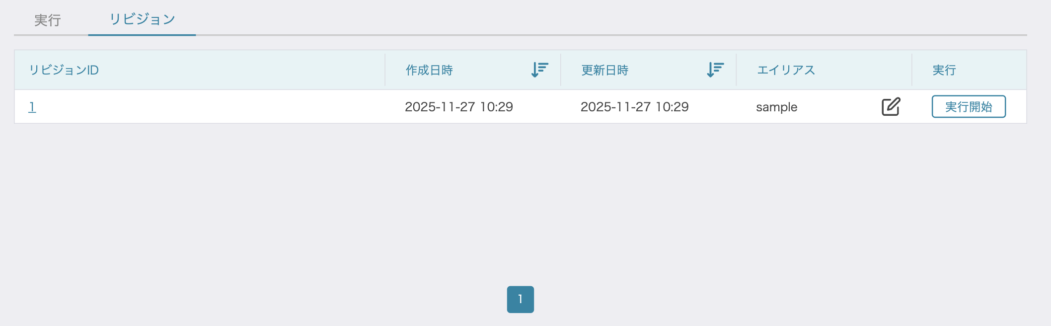 リビジョン一覧リスト
